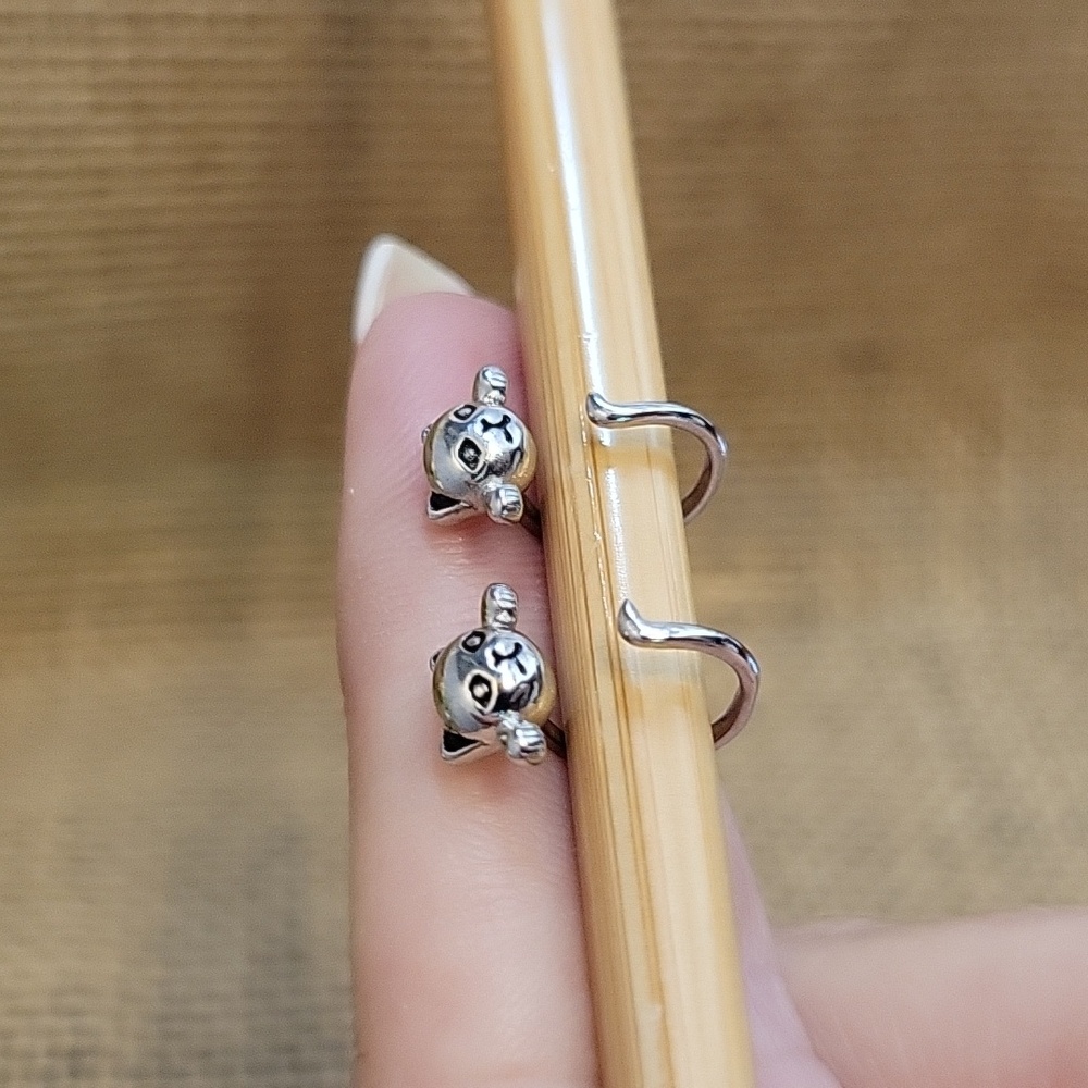 CAT HUGGIE HOOP EARRINGS